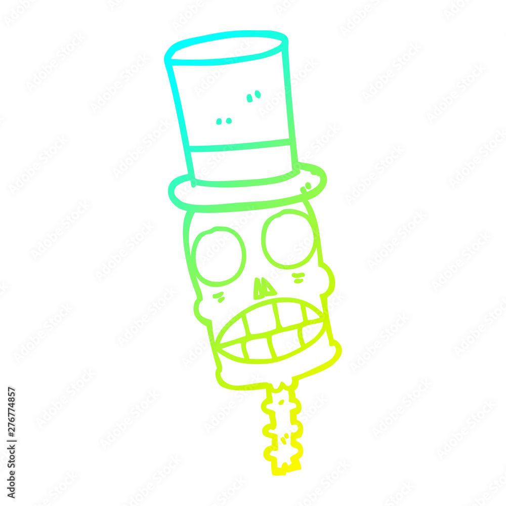 cold gradient line drawing cartoon spooky skull cold gradient line drawing cartoon spooky skull