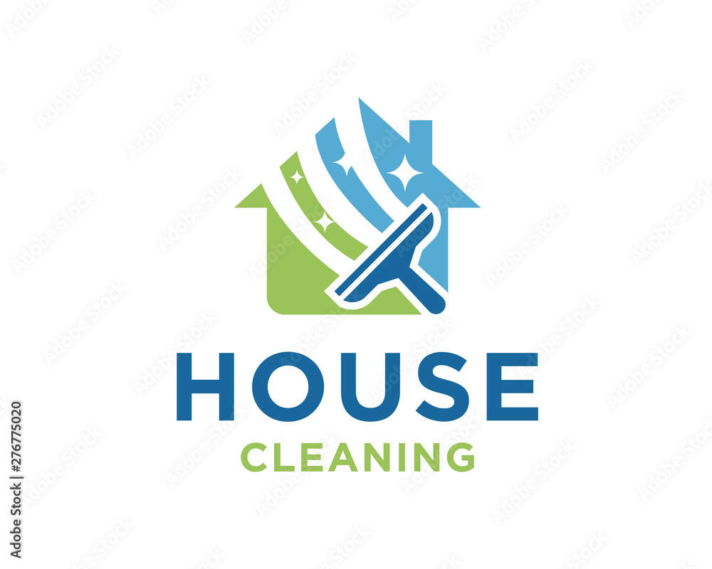 House Cleaning Logo Design, Cleaning Service House Logo Template Vector House Cleaning Logo Design, Cleaning Service House Logo Template Vector
