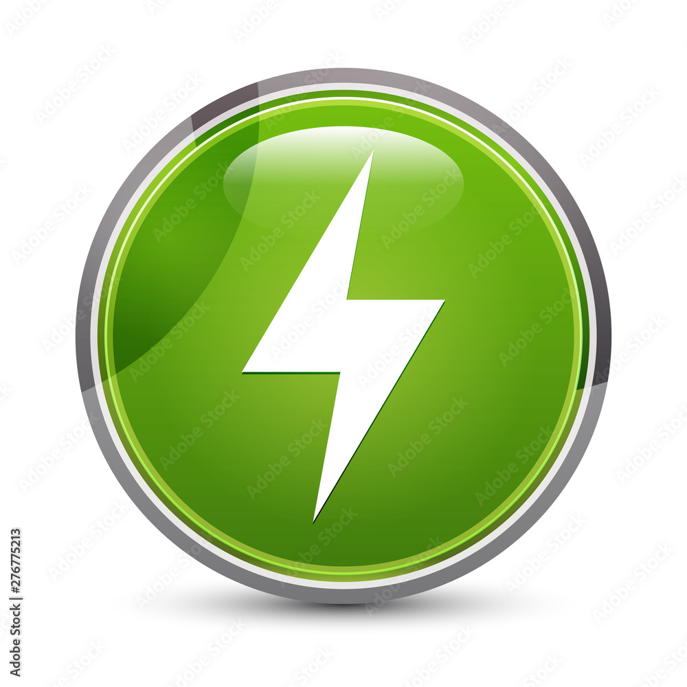 Electric bolt icon elegant green round button vector illustration Electric bolt icon elegant green round button vector illustration