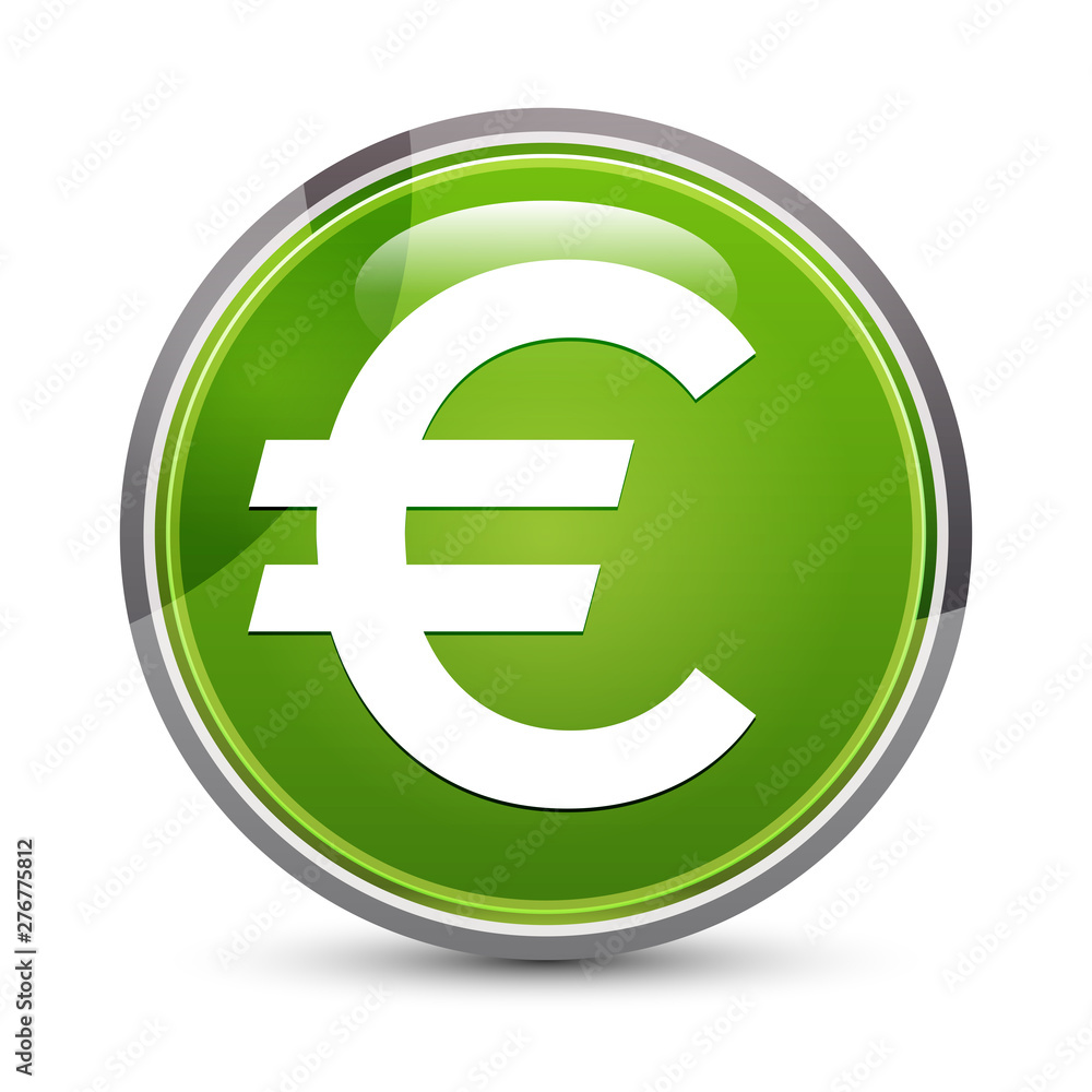 Euro sign icon elegant green round button vector illustration Euro sign icon elegant green round button vector illustration