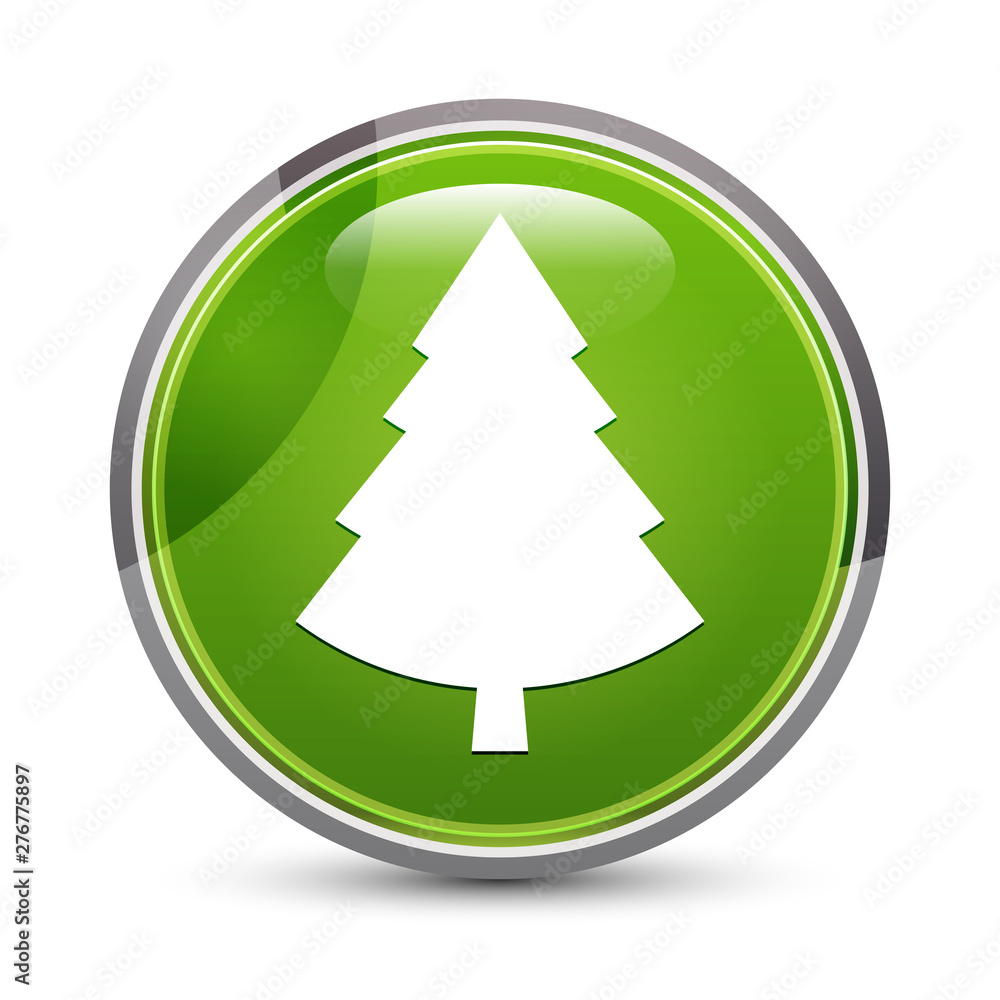 Evergreen conifer pine tree icon elegant green round button vector illustration Evergreen conifer pine tree icon elegant green round button vector illustration