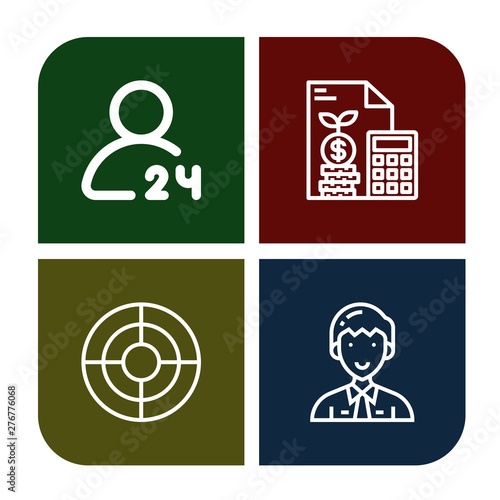 Set of time icons such as hours delivery, Calculator, Seo, Manager , time