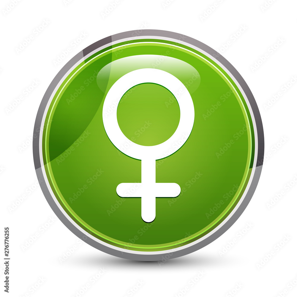 Female symbol icon elegant green round button vector illustration Female symbol icon elegant green round button vector illustration