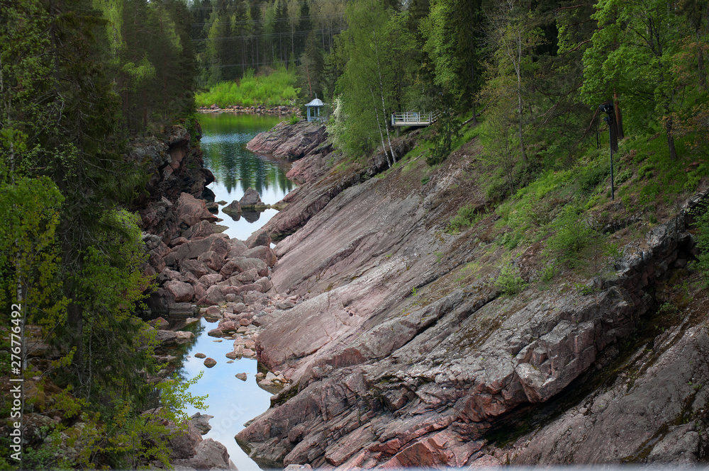 the dried-up riverbed of the Vuoksa river in Finland near the city of Imatra the dried-up riverbed of the Vuoksa river in Finland near the city of Imatra