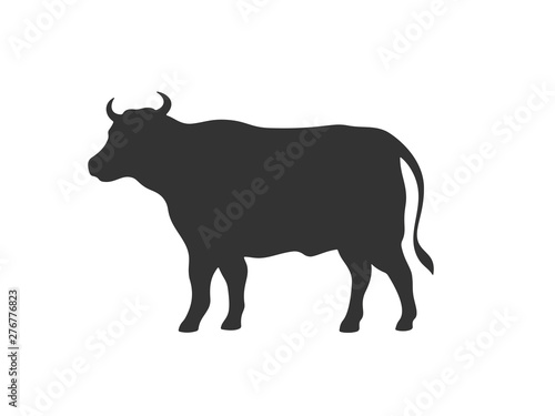 Beef logo. Bull silhouette isolated on white