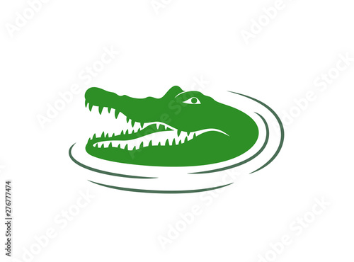 Crocodile logo. Abstract crocodile on white background