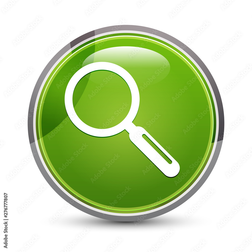 Magnifying glass icon elegant green round button vector illustration Magnifying glass icon elegant green round button vector illustration