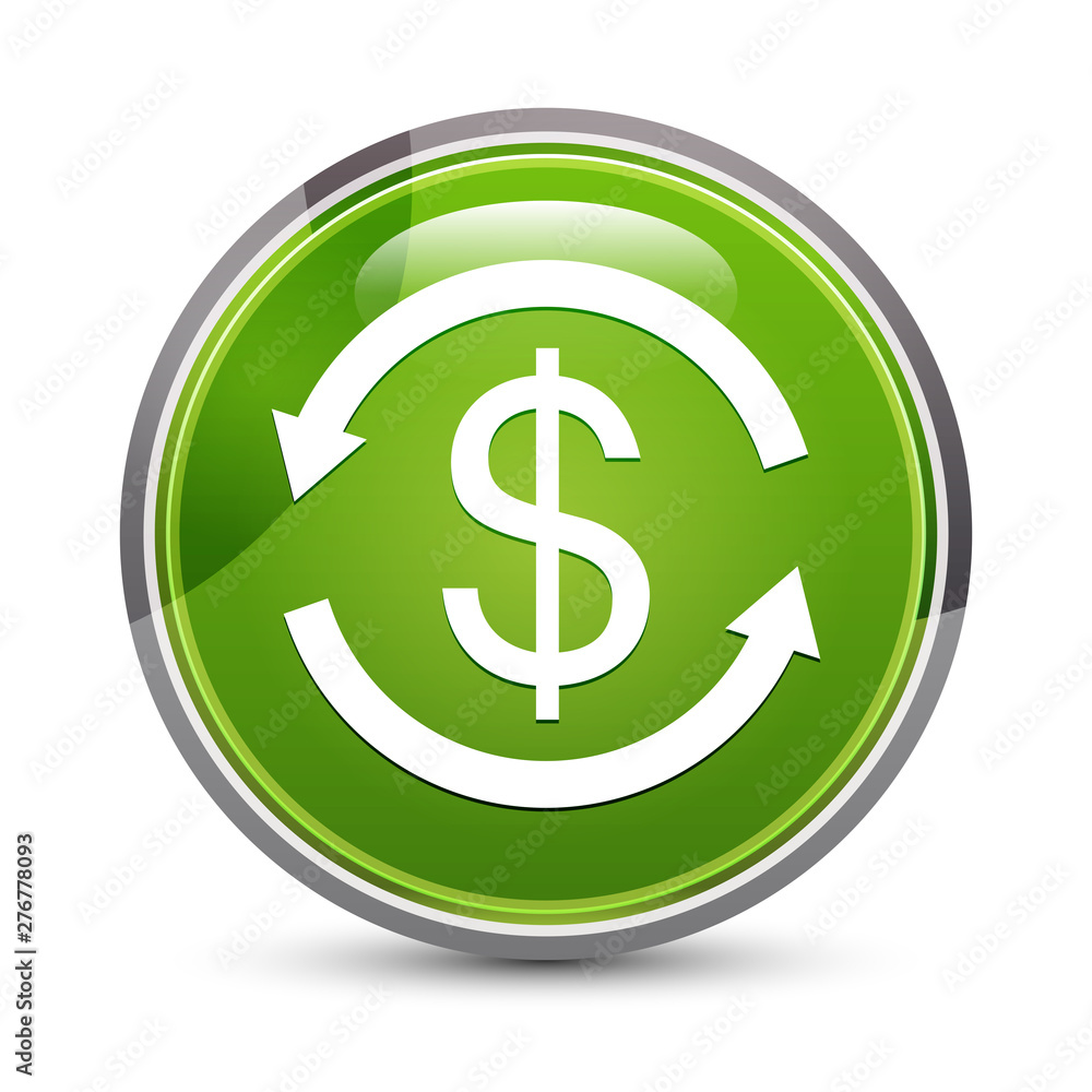 Money exchange dollar sign icon elegant green round button vector illustration Money exchange dollar sign icon elegant green round button vector illustration