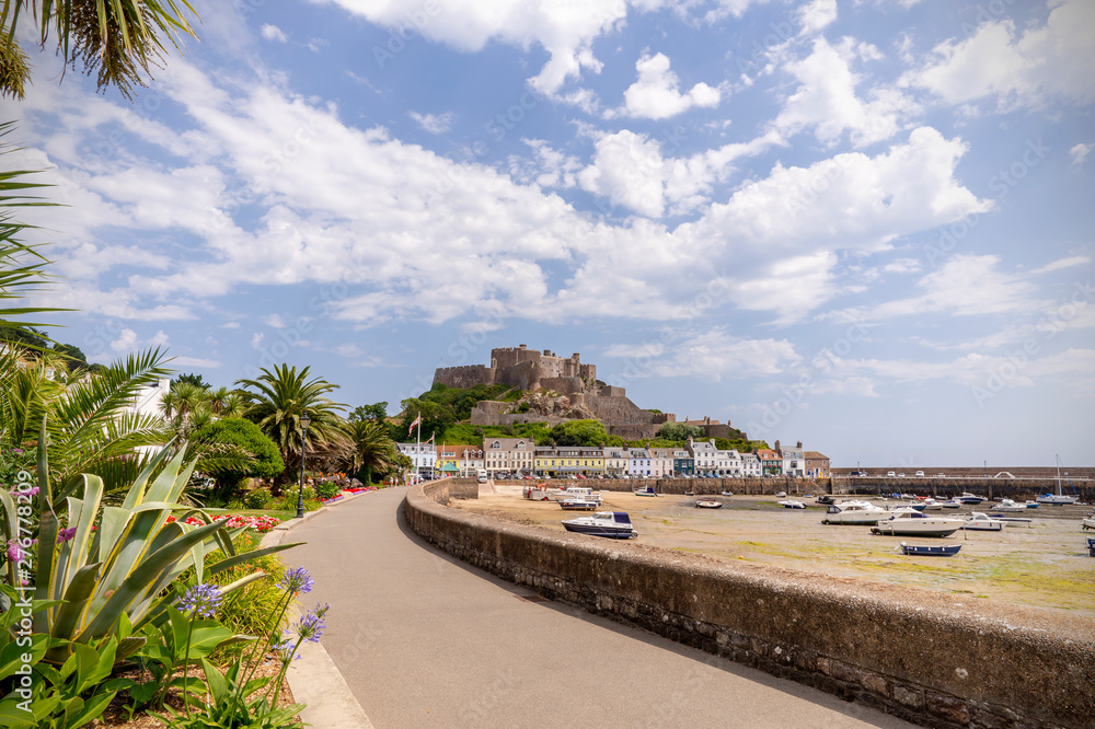 Gorey and Mont Orgueil castle in Jersey.