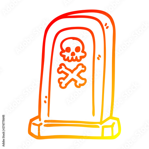 warm gradient line drawing cartoon spooky victorian grave