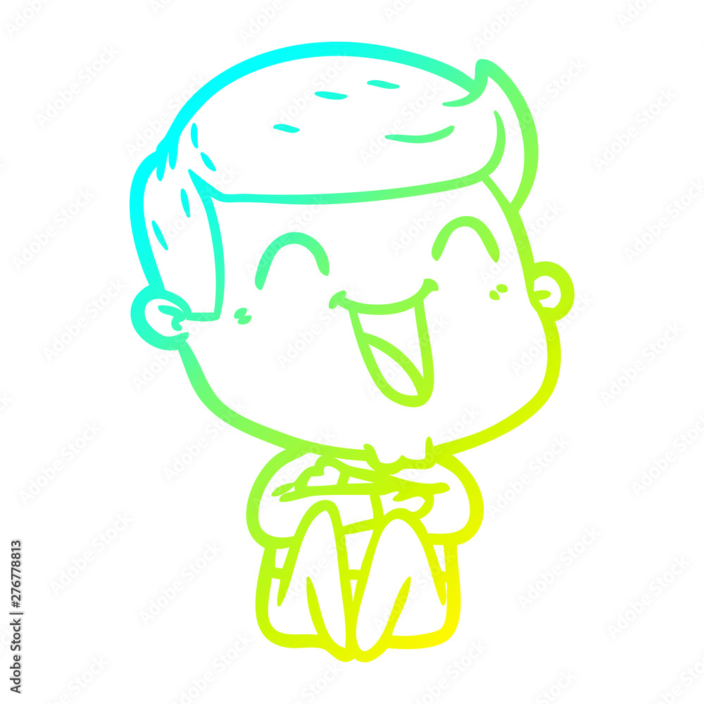 cold gradient line drawing cartoon man laughing cold gradient line drawing cartoon man laughing
