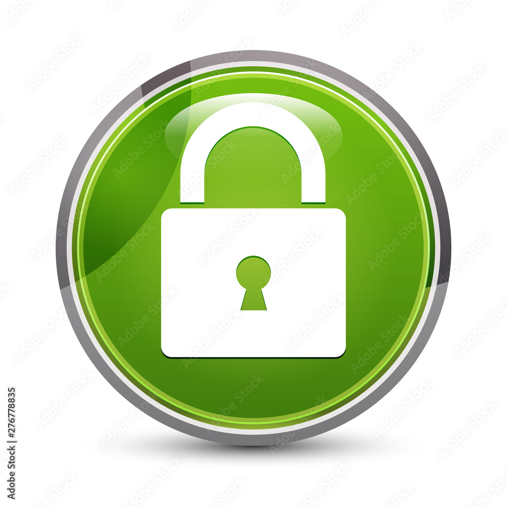 Padlock close icon elegant green round button vector illustration Padlock close icon elegant green round button vector illustration
