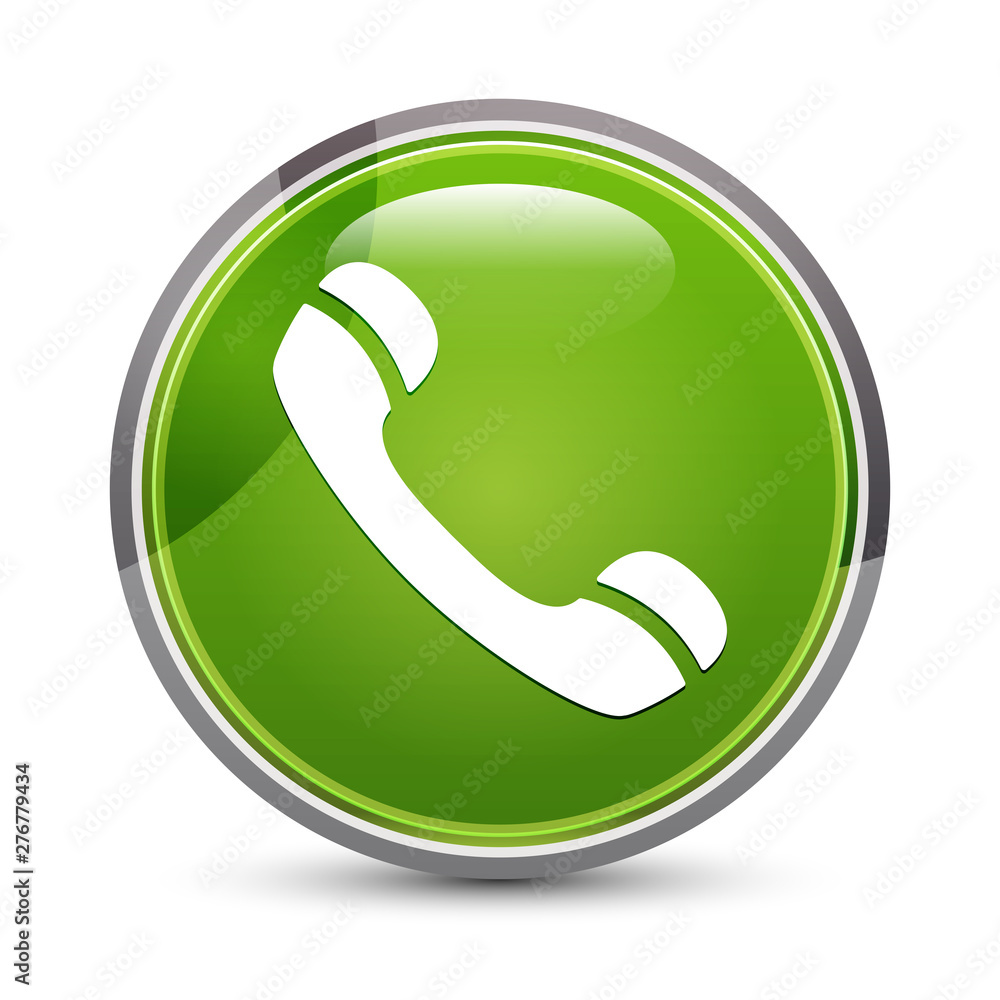 Phone icon elegant green round button vector illustration Phone icon elegant green round button vector illustration