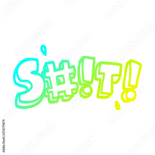 cold gradient line drawing cartoon swear word