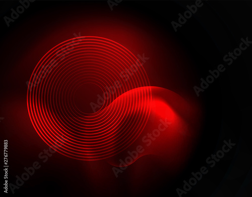 Shiny neon geometric waves template