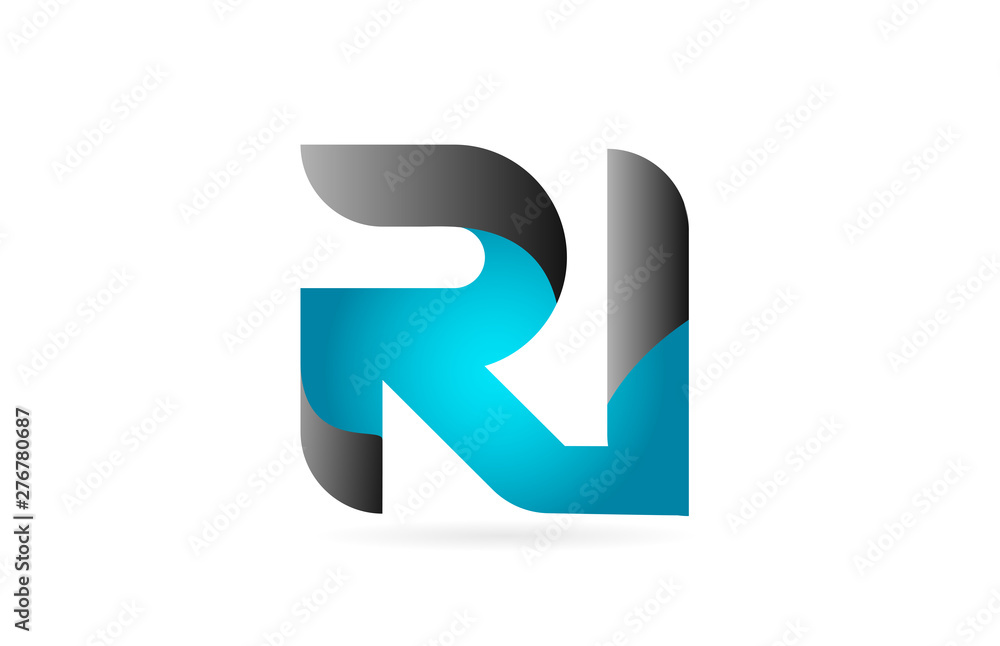 blue black alphabet letter RI R I combination logo icon design blue black alphabet letter RI R I combination logo icon design