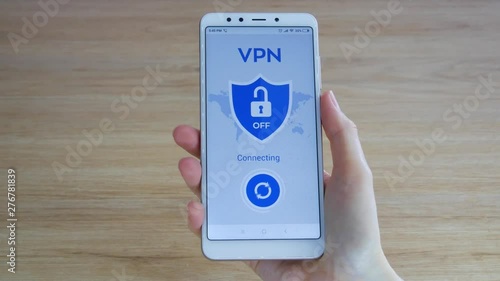 VPN. Virtual private network. Turning on VPN on the smartphone. Data encryption. IP substitute. Cyber security and privacy. Personal data protection. Privacy Protection.