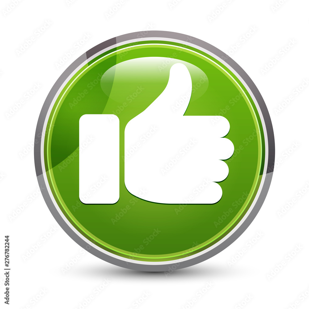Thumbs up icon elegant green round button vector illustration Thumbs up icon elegant green round button vector illustration