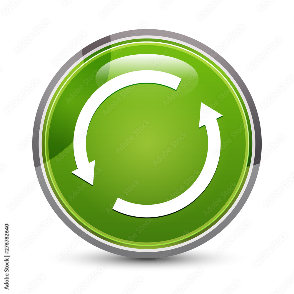 Update arrow icon elegant green round button vector illustration