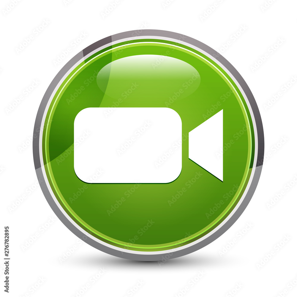 Video camera icon elegant green round button vector illustration Video camera icon elegant green round button vector illustration