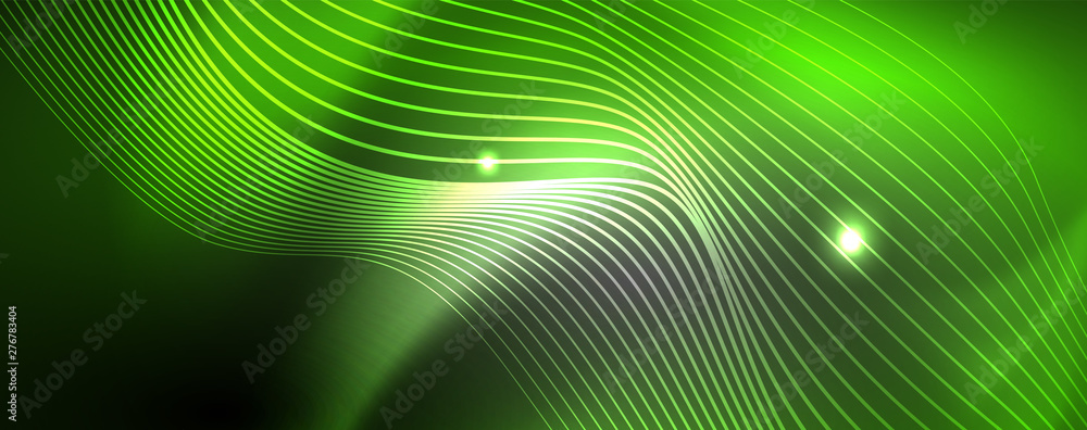 Neon vector wave lines abstract background, magic futuristic techno design Neon vector wave lines abstract background, magic futuristic techno design