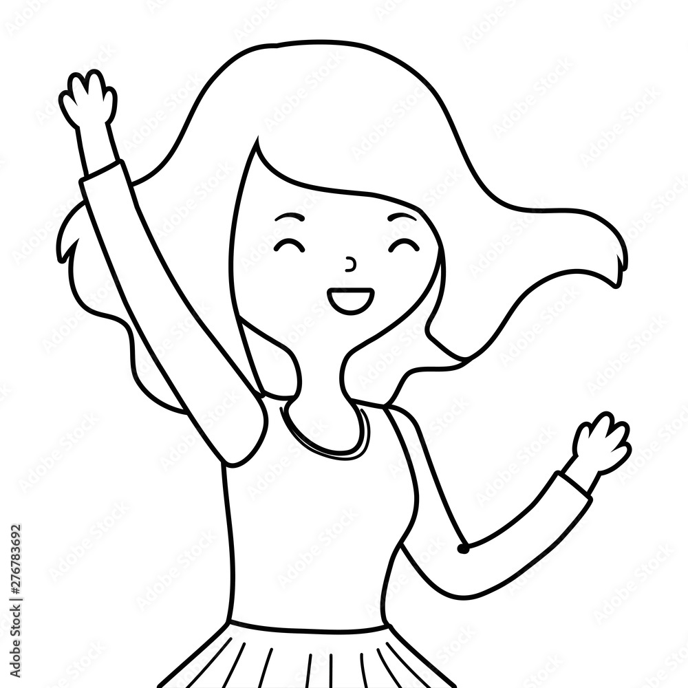 Teenager girl cartoon design vector illustrator