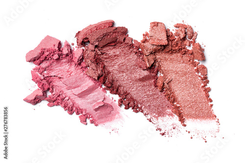 Fototapeta Shiny smear of pink and brown eyeshadow