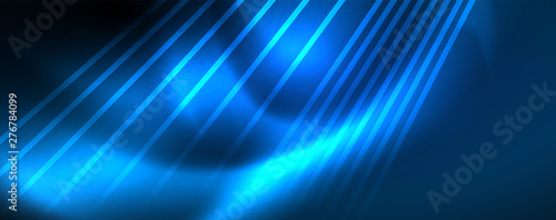 Neon blue glowing lines  magic energy space light concept  abstract background wallpaper design