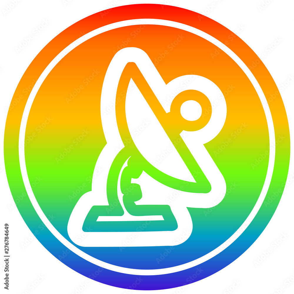 satellite dish circular in rainbow spectrum satellite dish circular in rainbow spectrum