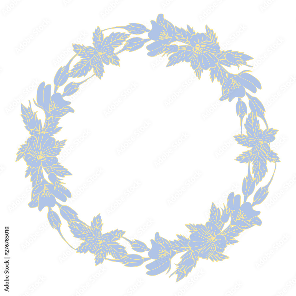 Wreath of flovers, can be used as greeting card, invitation card for wedding, birthday and other holiday and summer background Wreath of flovers, can be used as greeting card, invitation card for wedding, birthday and other holiday and summer background