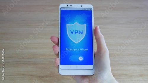 VPN. Virtual private network. Turning on VPN on the smartphone. Data encryption. IP substitute. Cyber security and privacy. Personal data protection. Privacy Protection.