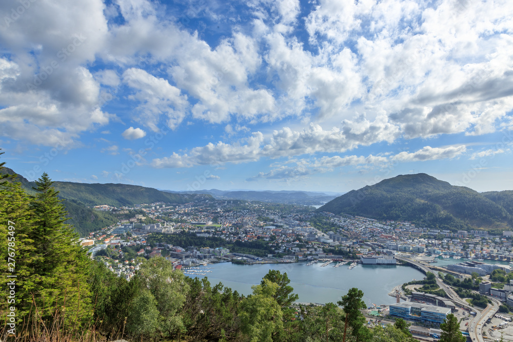 Fantastic view over Bergen in Norway