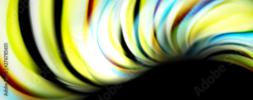 Fluid color waves with light effects  vector abstract background