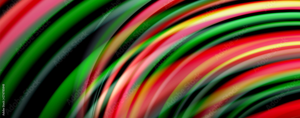 Naklejka premium Fluid color waves with light effects, vector abstract background