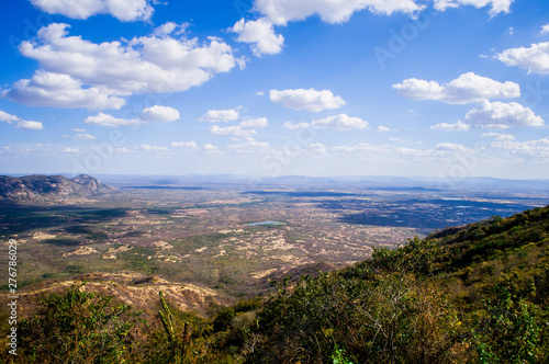 view of mountains and blue sky