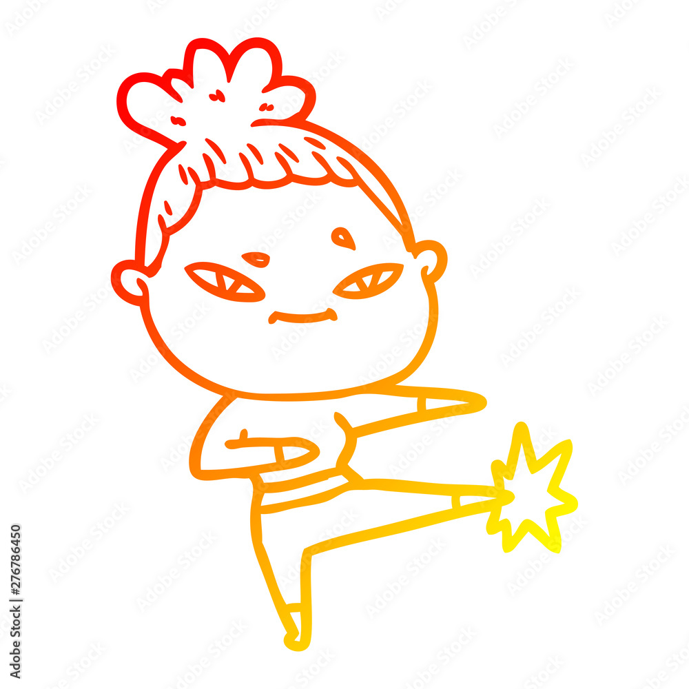 warm gradient line drawing cartoon woman warm gradient line drawing cartoon woman