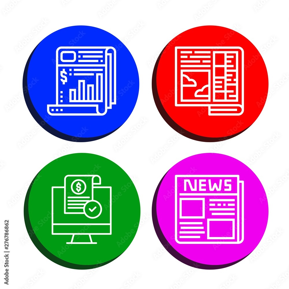 Set of breaking icons such as Newspaper, Release , breaking Set of breaking icons such as Newspaper, Release , breaking