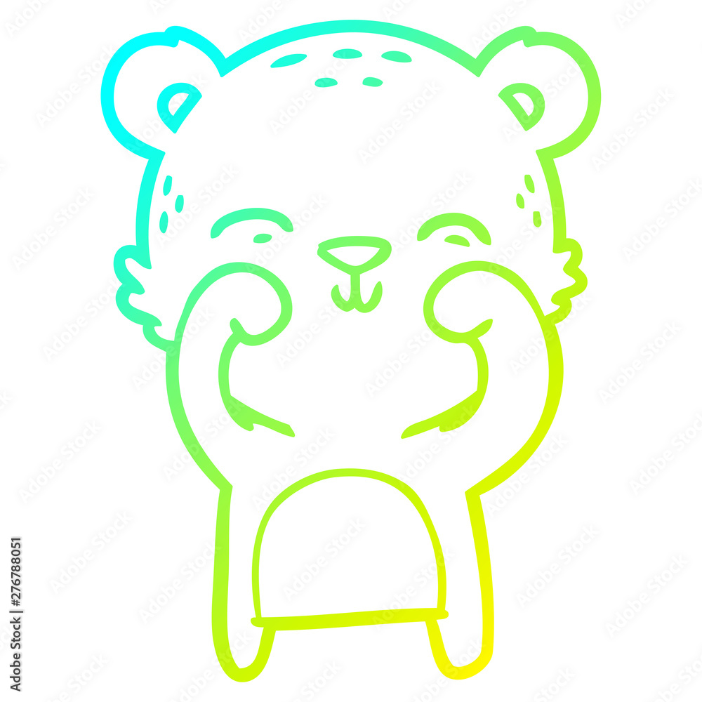 cold gradient line drawing happy cartoon bear cold gradient line drawing happy cartoon bear