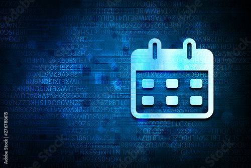 Calendar icon abstract blue background illustration design
