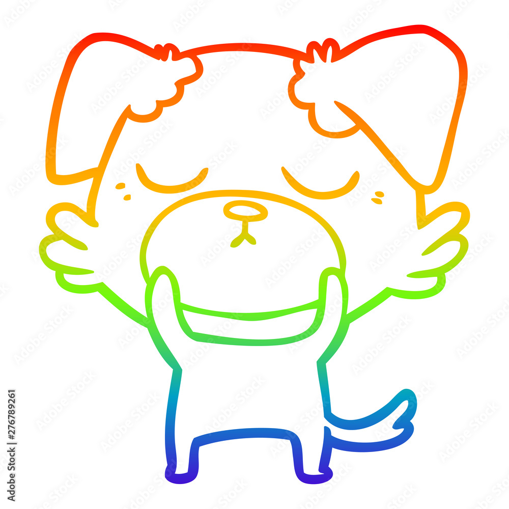 rainbow gradient line drawing cute cartoon dog rainbow gradient line drawing cute cartoon dog