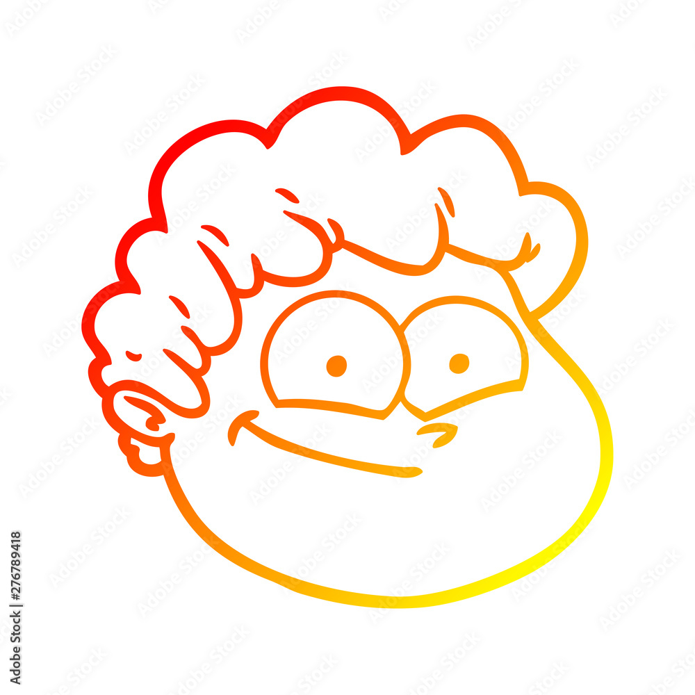 warm gradient line drawing cartoon male face warm gradient line drawing cartoon male face