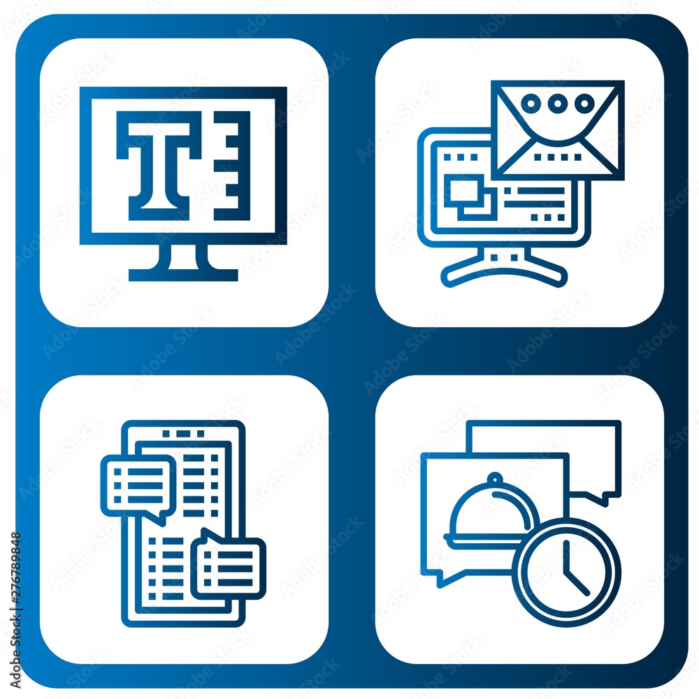 Set of messaging icons such as Text, Message , messaging Set of messaging icons such as Text, Message , messaging