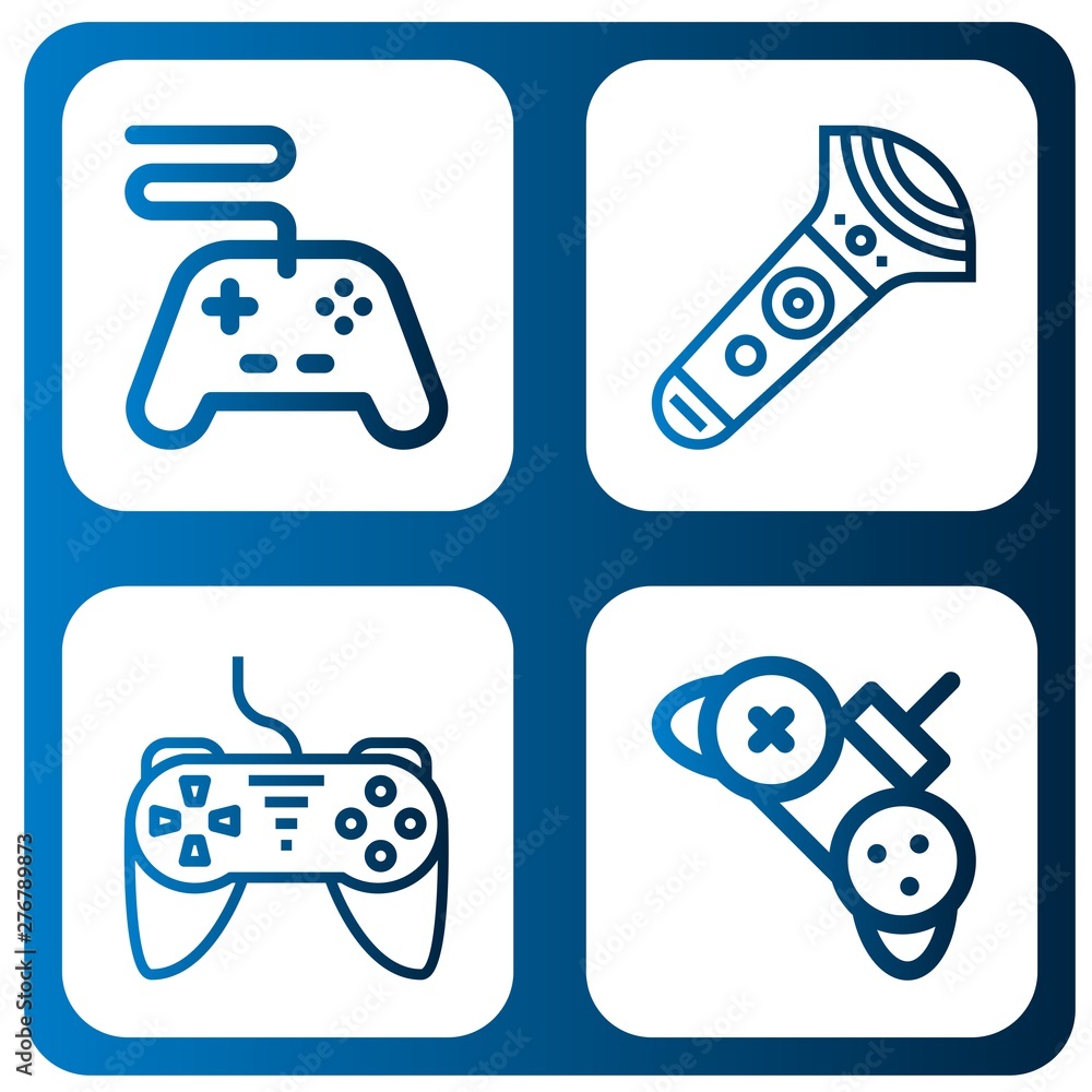Set of game-pad icons such as Controller , game-pad Set of game-pad icons such as Controller , game-pad