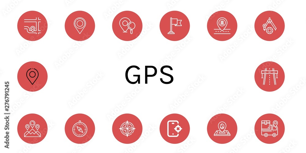 Set of gps icons such as Location, Location pin, Destination, Compass, Tracking, Highway , gps Set of gps icons such as Location, Location pin, Destination, Compass, Tracking, Highway , gps