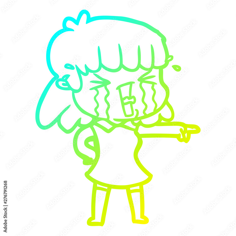 cold gradient line drawing cartoon woman crying cold gradient line drawing cartoon woman crying