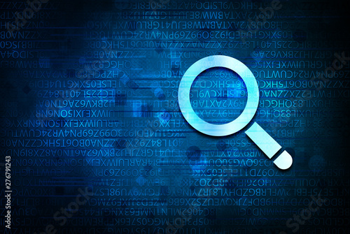 Magnifying glass icon abstract blue background illustration design