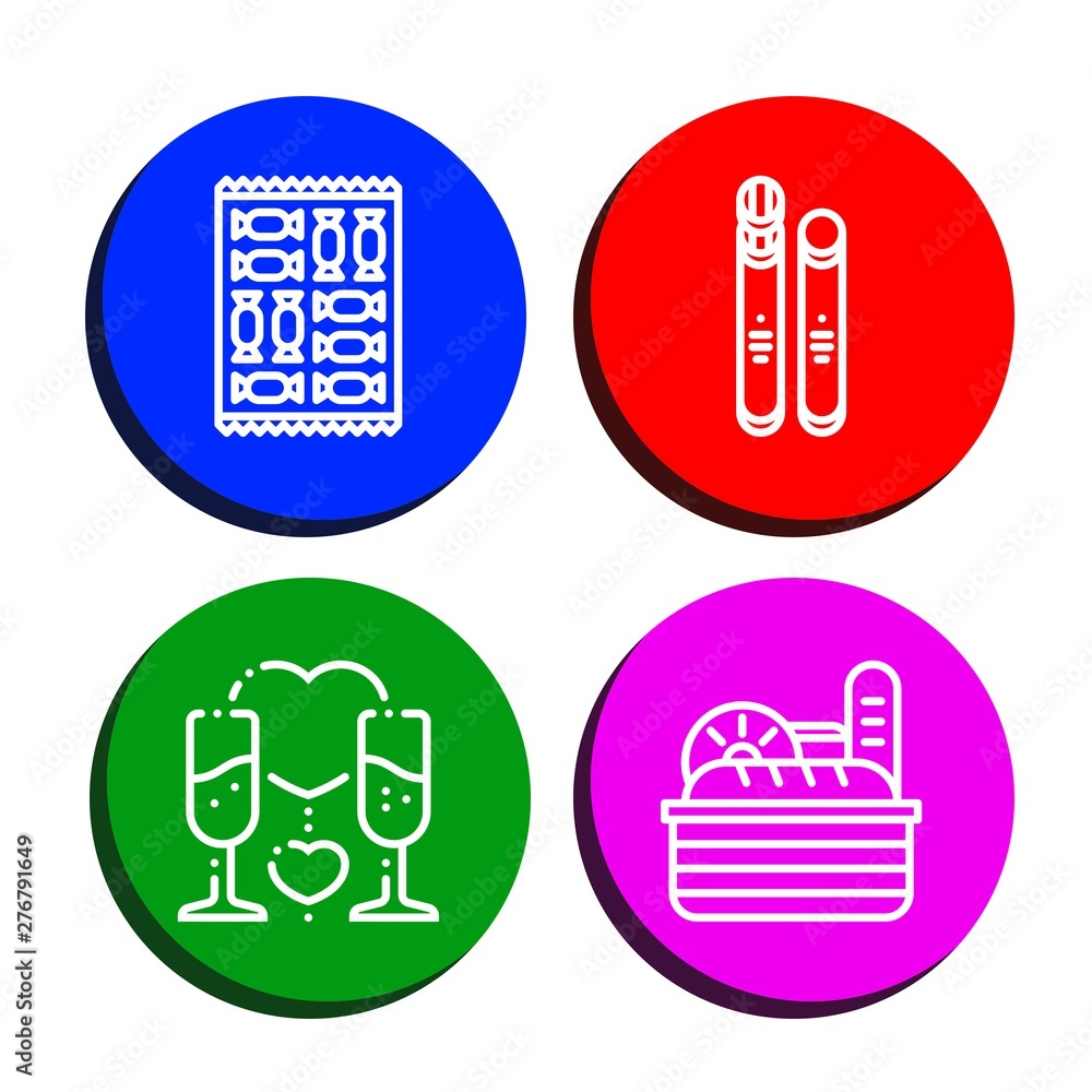 Set of cake icons such as Candy, Toffee, Romantic, Bread , cake Set of cake icons such as Candy, Toffee, Romantic, Bread , cake