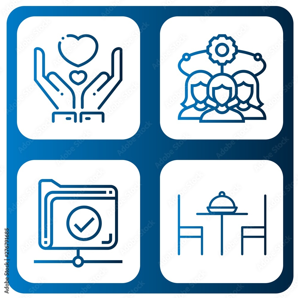 Set of community icons such as Give, Team, Network, Table , community Set of community icons such as Give, Team, Network, Table , community