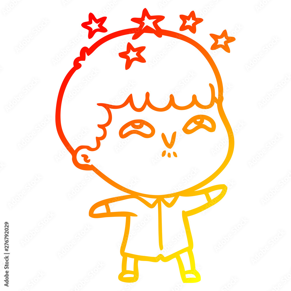 warm gradient line drawing cartoon amazed boy warm gradient line drawing cartoon amazed boy