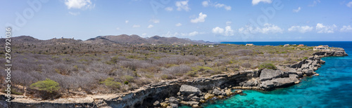 Aerial view over area Watamula on the western side of Curaçao/Caribbean /Dutch Antilles